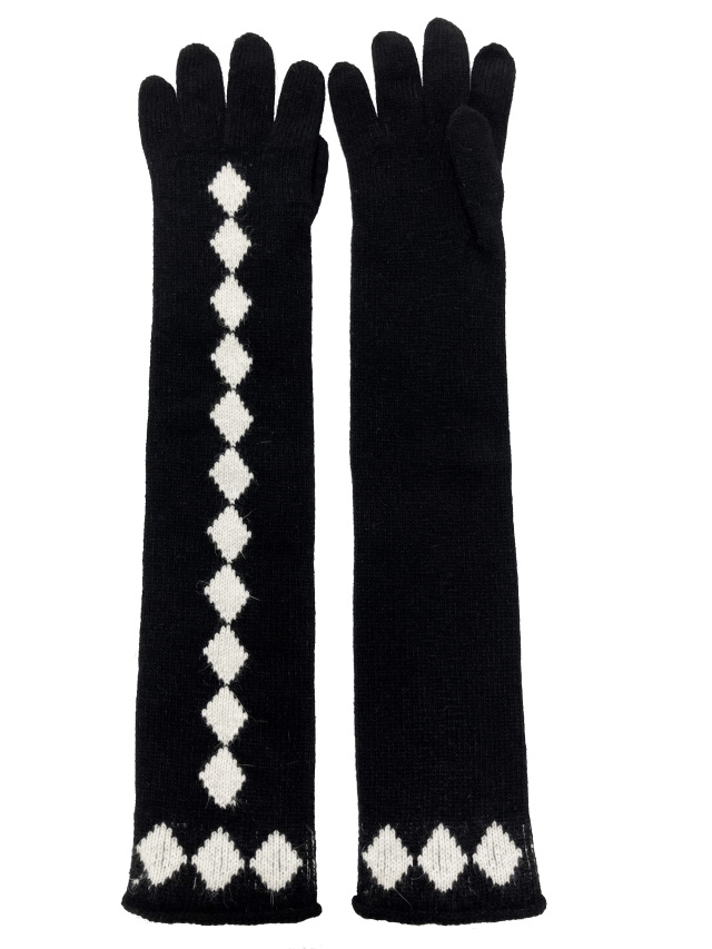 ニット、手袋、グローブ、ジャカード、ダイヤ