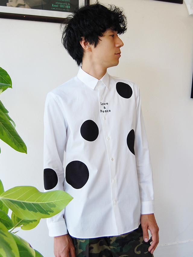 100/2ブロード　プリント&ドットシャツ