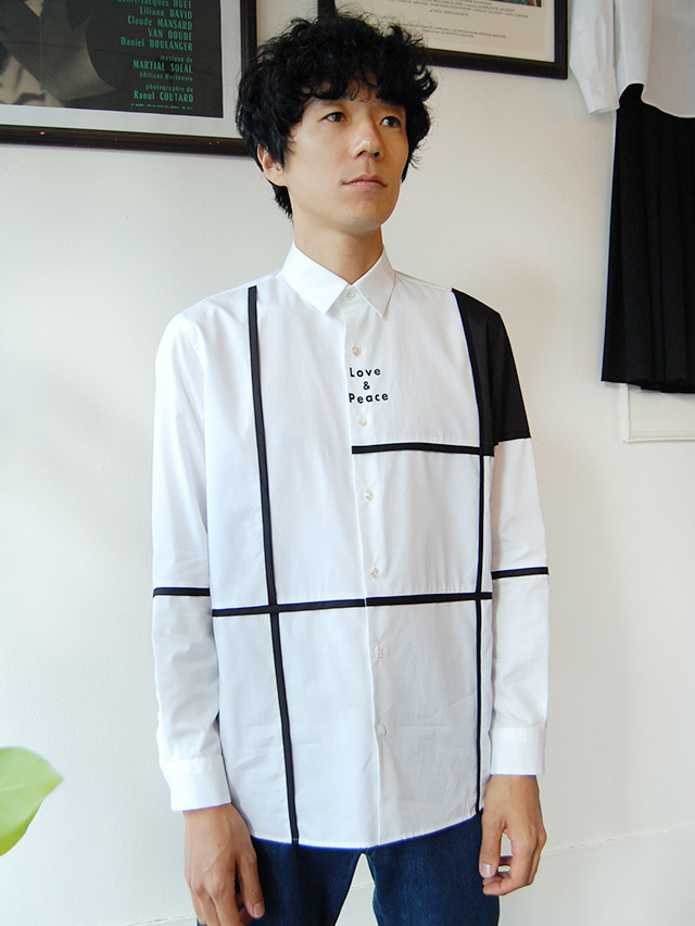 100/2ブロード　ブロッキングシャツ