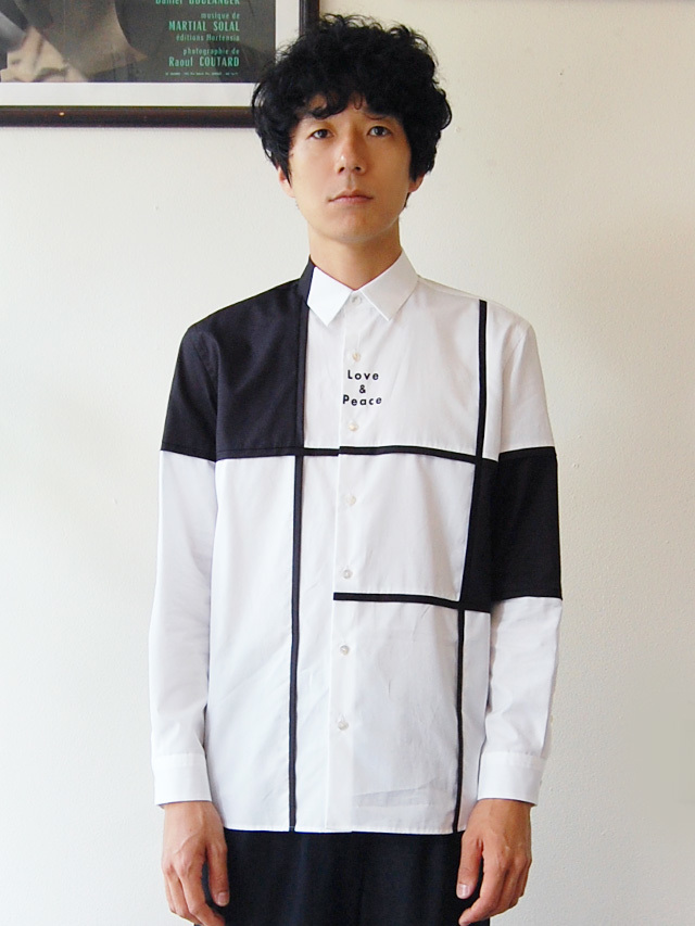 100/2ブロード　ブロッキングシャツ