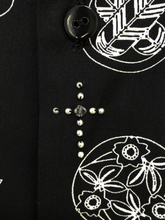 プリント、家紋、クロス、刺繍、シャツ