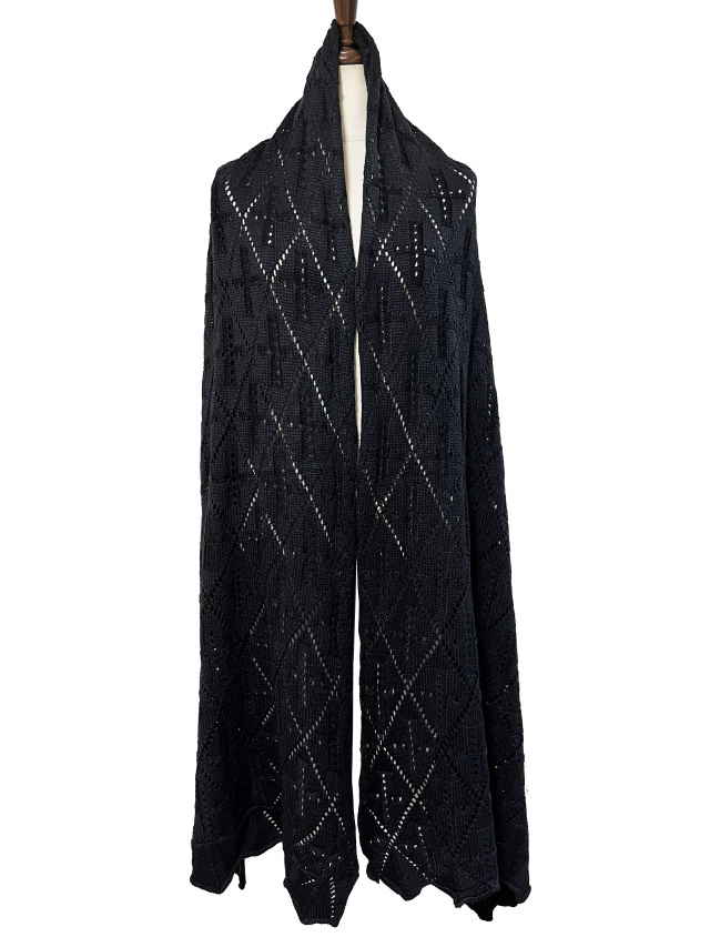 ニット、マフラー、ウール、ショール、透かし編