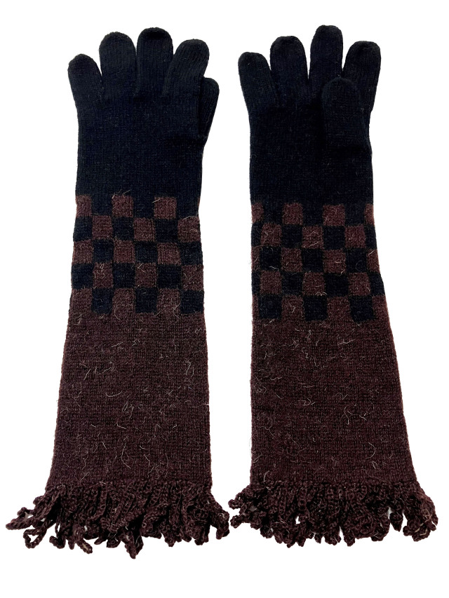 ニット、手袋、グローブ、ジャカード、市松