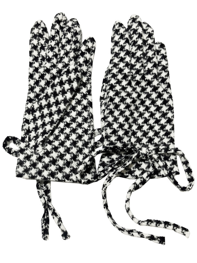 千鳥、手袋、ジャカード、グローブ、ウール