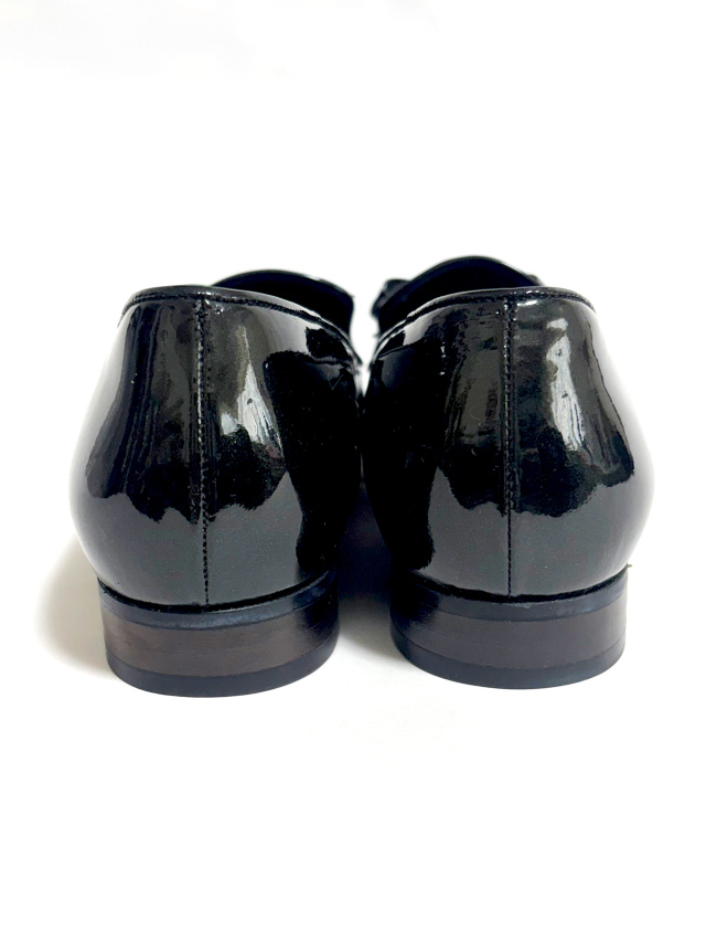 靴、ローファー、シューズ、エナメル、リボン