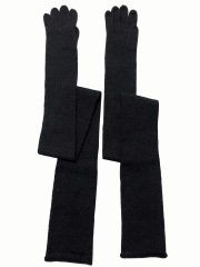 ニット、手袋、レザー、ロンググローブ、ウール