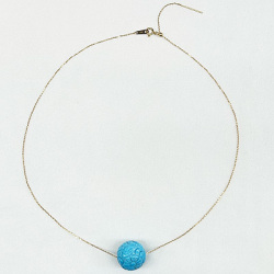 18KYG トルコ石 フラワーカービング ペンダント 翡翠.biz（ひすい  