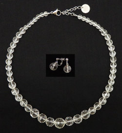 水晶 ネックレス&イヤリング/ピアスセット 翡翠.biz（ひすいどっとびず） 