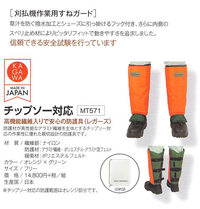 ハイボーグ 刈払機作業用すねガード チップソー対応 MT571