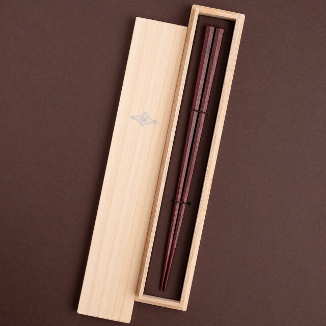 極Model / 七角 拭漆 パープルハート / 23.5cm / 桐箱入り