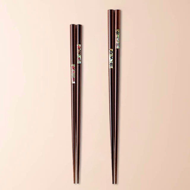 螺鈿桜 / 23cm・21cm / 茶