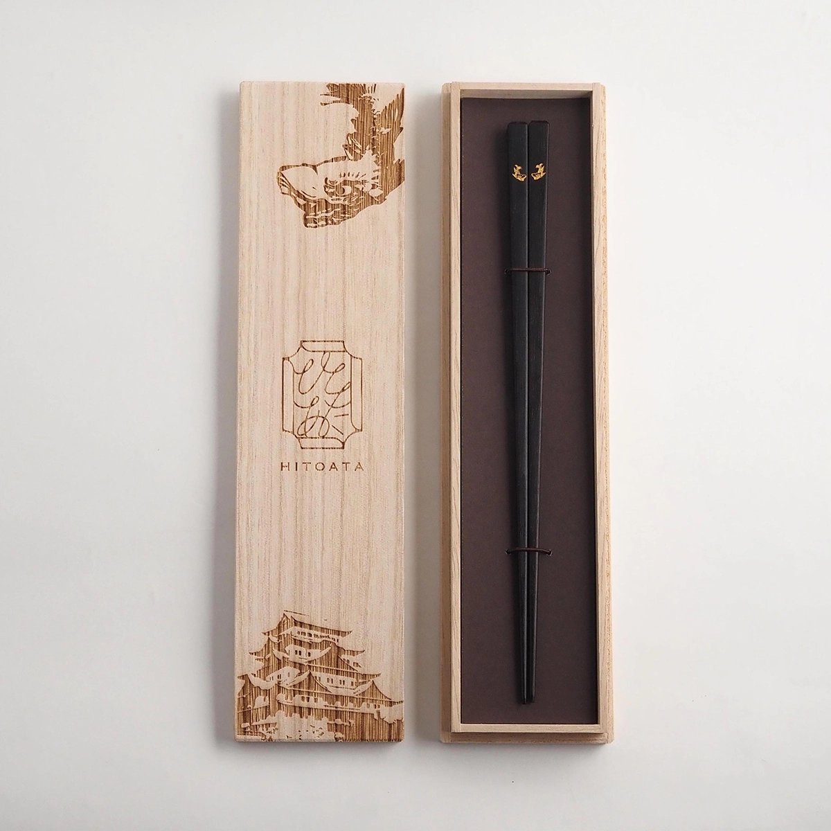 名古屋のお箸 / 21.5・23cm / 黒檀 / 桐箱入り