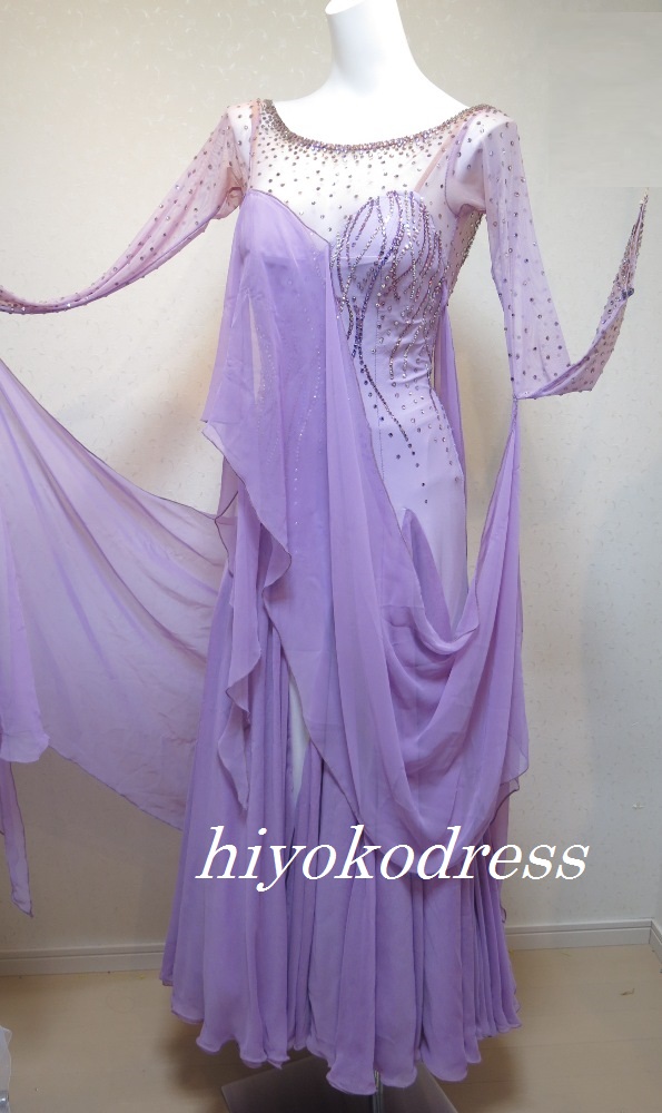 M1162 ヤナギダ製　淡いパープルドレス　Ｌサイズ