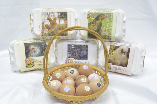 地鶏たまご(烏骨鶏・薬師軍鶏・にいがた地鶏・名古屋コーチン・薬師おうはん)　5種各6個入・計30個セット