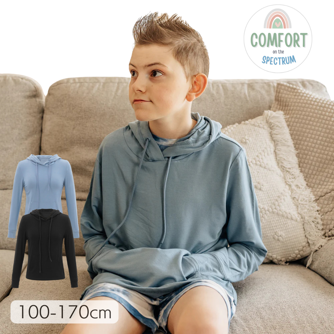 感覚過敏、触覚過敏、発達障害、自閉症など、服の刺激が苦手なお子さんのためのシームレスTシャツ。パーカー。