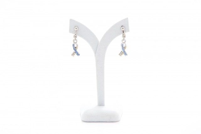 ダウン症シンボル、リボンチャームのネックレス、イヤリング、ピアス、アクセサリー.。 イヤリング。