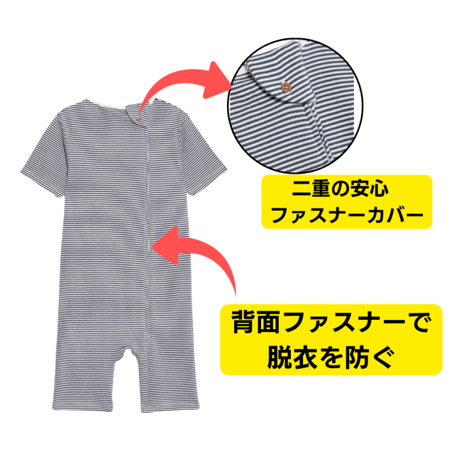 介護用つなぎパジャマ。オムツいじりや弄便、脱衣対策。子供用。