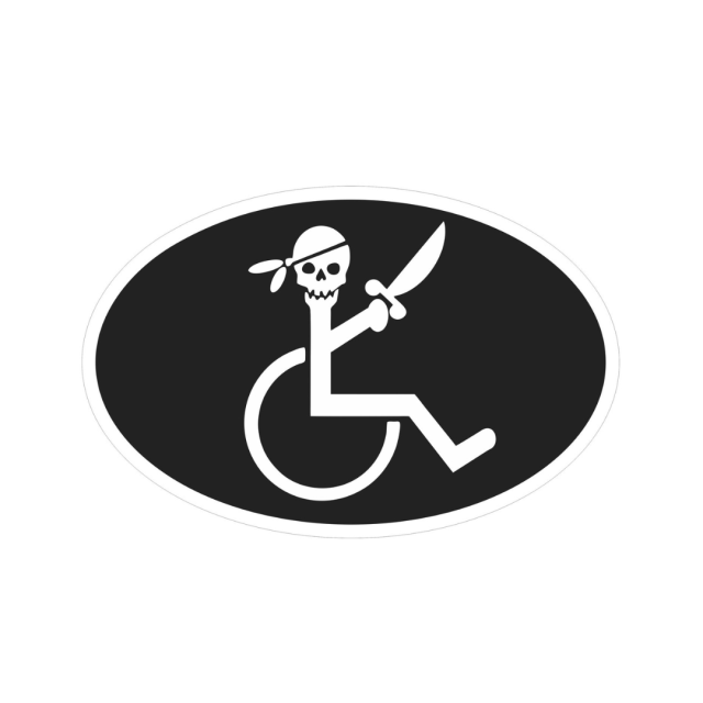 カワイイ、おしゃれな車椅子マーク、身障者マーク。