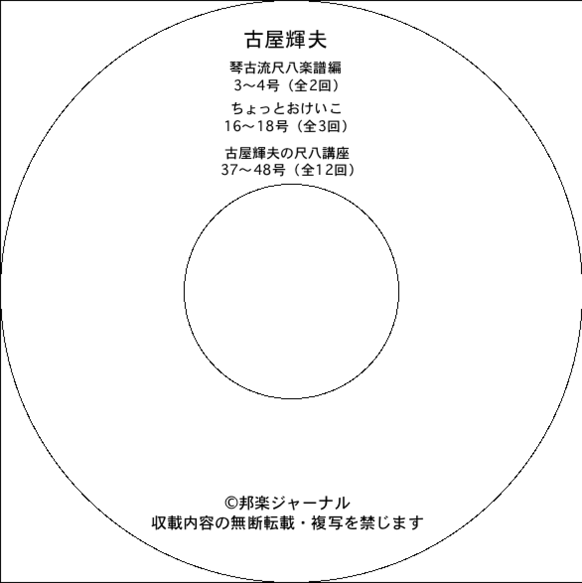 【CD-R】琴古流尺八楽譜編・ちょっとおけいこ・古屋輝夫の尺八講座／古屋輝夫（REN-003）