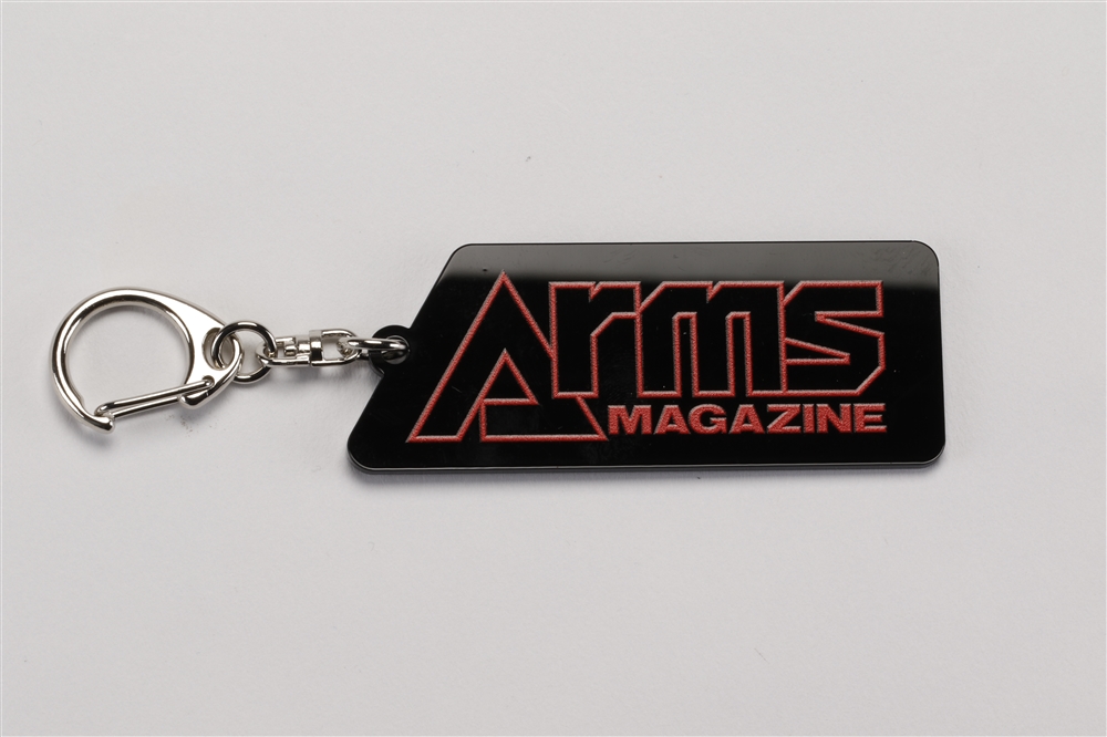 アームズマガジンロゴ アクリルキーホルダー ブラック ミリタリーグッズ AM2004