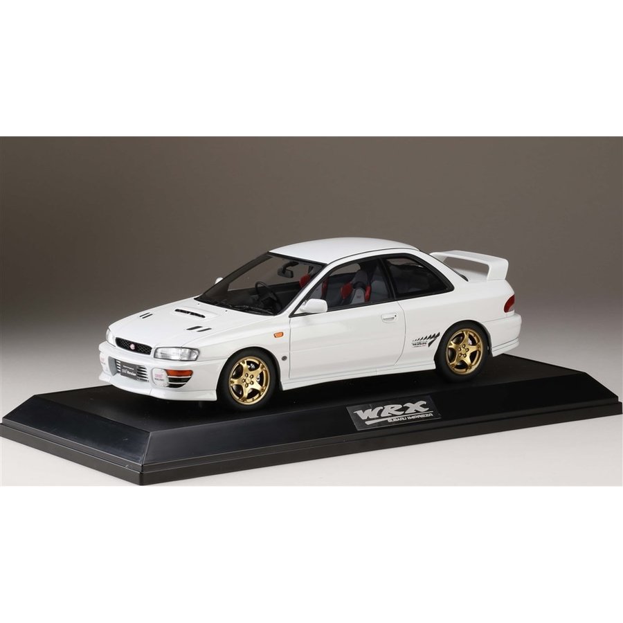 ホビージャパン 1/18 スバル インプレッサ WRX タイプR STiバージョン IV GC8 1997 フェザーホワイト 完成品ミニカー HJ1812EW