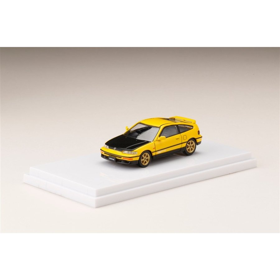 ホビージャパン 1/64 ホンダ CR-X SiR EF8 Customized Ver.+カーボンボンネット イエロー 完成品ミニカー HJ641005CRY