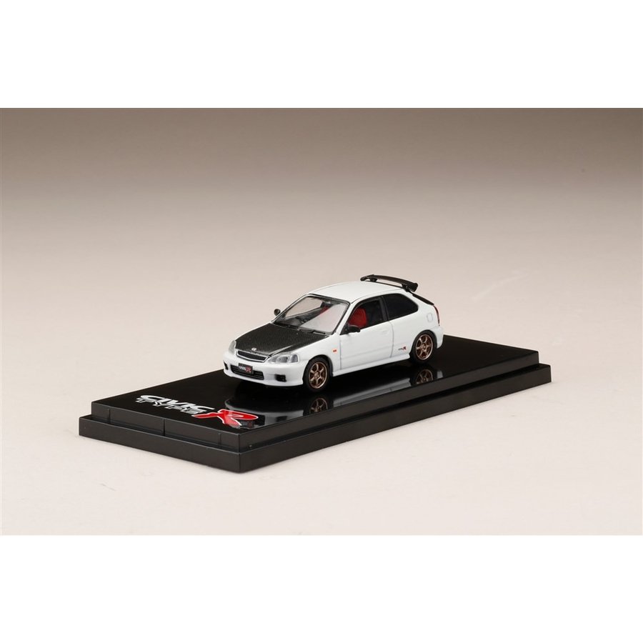 ホビージャパン 1/64 ホンダ シビック TYPE R EK9 カスタムバージョン/カーボンボンネット チャンピオンシップホワイト 完成品ミニカー HJ641016CW