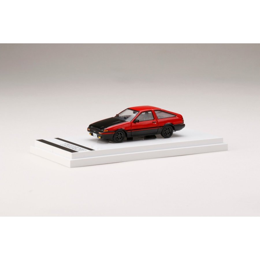 ホビージャパン 1/64トヨタスプリンタートレノGT APEX(AE86)カスタム/カーボンボンネット ハイフラッシュツートン(赤/黒) 完成品ミニカー HJ641008CRK