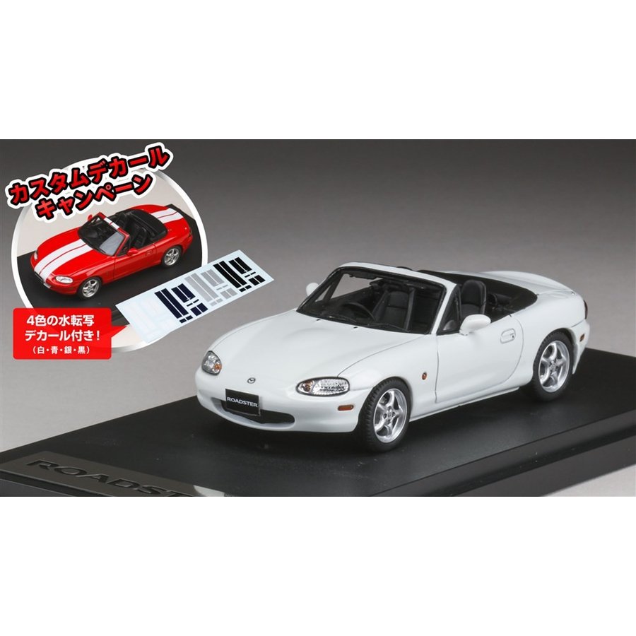 MARK43 1/43 マツダ ロードスター NB8C RS 1998 カスタムデカール付属 ジャストホワイト 完成品ミニカー PM4325DW