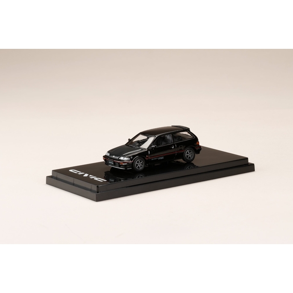 ホビージャパン 1/64 ホンダ シビック EF9 SiR IIカスタムバージョン カーボンボンネット ブラックメタリック 完成品ミニカー HJ641031BBK