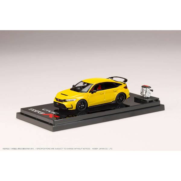 1/64 ホンダ シビック TYPE R FL5 エンジンディスプレイモデル付 イエローカスタムカラー 完成品ミニカー HJ641063Y