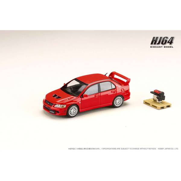 1/64 ミツビシ ランサー GSR エボリューション 7 エンジンディスプレイモデル付 パルマレッド 完成品ミニカー HJ641054R