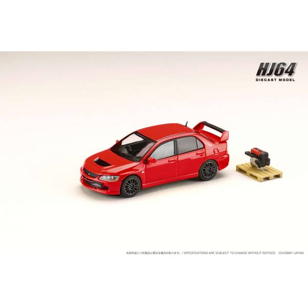 1/64 ミツビシ ランサー GSR エボリューション 9 MR エンジンディスプレイモデル付 レッドソリッド 完成品ミニカー HJ647054R