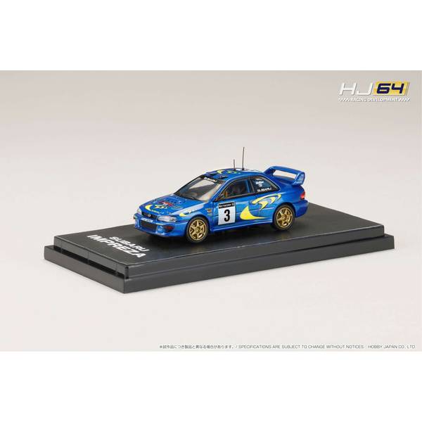 1/64 スバル インプレッサ WRC 1997 No.3 1997 WRC RACラリー ウィナー C.マクレー/N.グリスト 完成品ミニカー HJR642041E