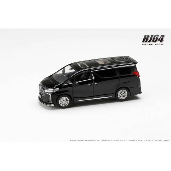 1/64 トヨタ アルファード ハイブリッド カスタムバージョン/サンルーフ付き ブラック 完成品ミニカー HJ644012BBK