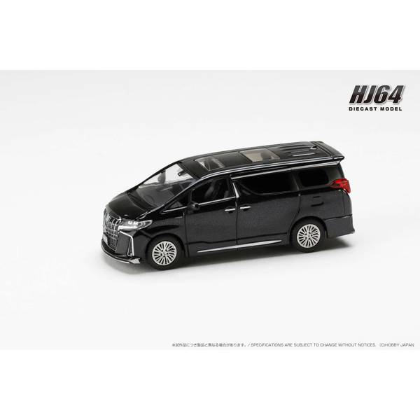 1/64 トヨタ アルファード ハイブリッド カスタムバージョン/サンルーフ付き ブラックパール 完成品ミニカー HJ644012BMBK