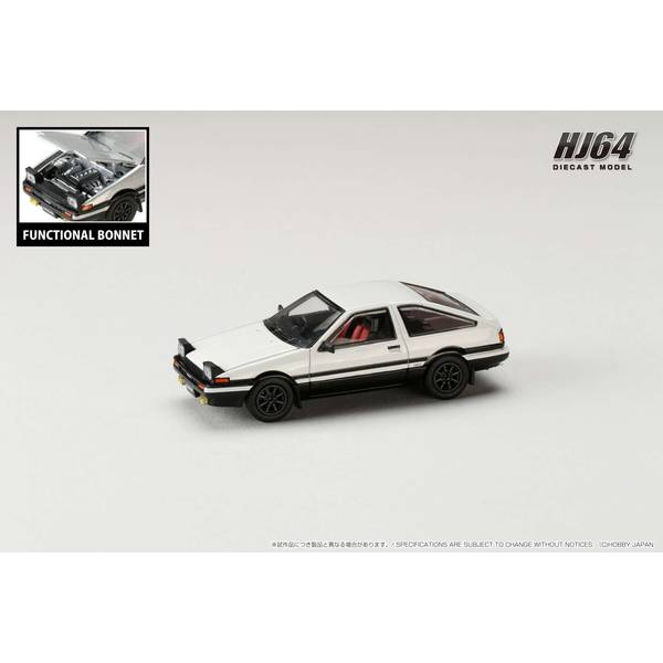1/64 トヨタ スプリンター トレノ GT APEX AE86 JDM Style ホワイト/ブラック 完成品ミニカー HJ641052AWB