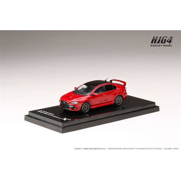 1/64 ミツビシ ランサーエボリューションX FINAL ED. エンジン付 レッドメタリック/ブラックルーフ 完成品ミニカー HJ642053CR