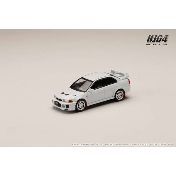 1/64 ミツビシ ランサーGSRエボリューション5 CP9A 1998 マッドフラップ付き スコーティアホワイト 完成品ミニカー HJ642032AW