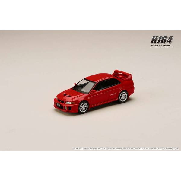 1/64 ミツビシ ランサーGSRエボリューション5 CP9A 1998 マッドフラップ付き パルマーレッド 完成品ミニカー HJ642032AR