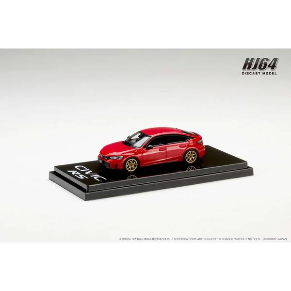 1/64 ホンダ シビック RS カスタムバージョン プレミアムクリスタルレッドメタリック 完成品ミニカー HJ642046BR