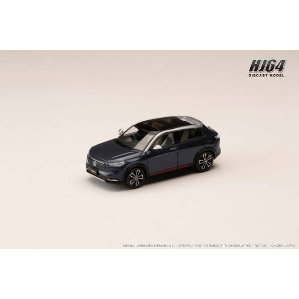 1/64 ホンダ VEZEL e: HEV PLaY ミッドナイトブルービーム・メタリック 完成品ミニカー HJ642071BL