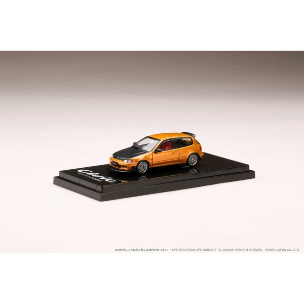 ホビージャパン 1/64 ホンダ シビック EG6 JDMスタイル/メッシュホイール オレンジメタリック 完成品ミニカー HJ641017FP