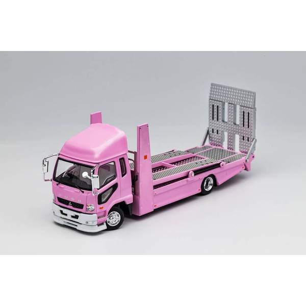 1/64 ミツビシ ふそう トラック ダブルデッカートレーラー ピンク 完成品ミニカー KS032-314