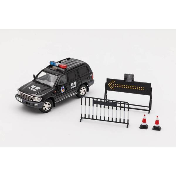 1/64 トヨタ ランドクルーザー100 左ハンドル仕様 中国 S.W.A.T.ブラック 完成品ミニカー KS023-379