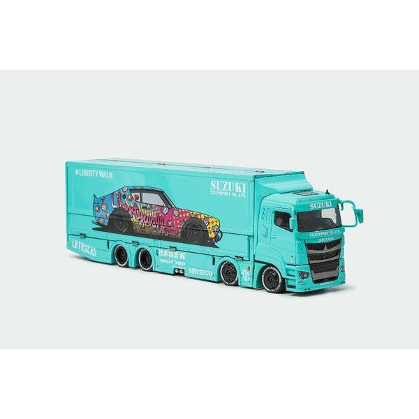 1/64 ミツビシ ふそう LB-トラック スーパーグレート 右ハンドル仕様 ブルー 完成品ミニカー KS073-425