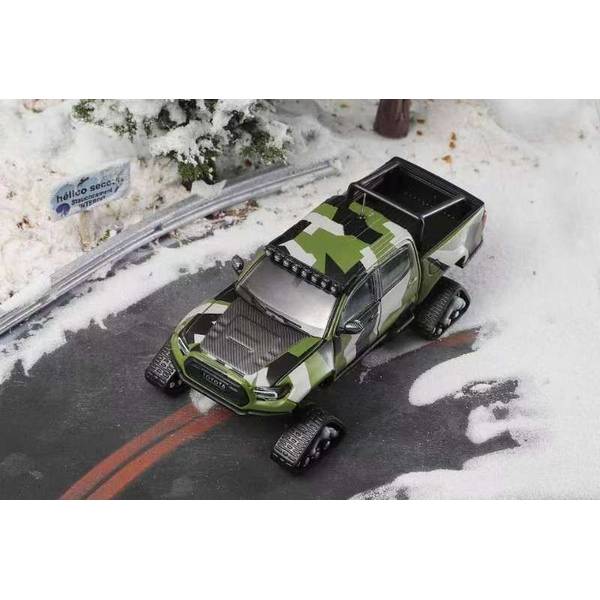 1/64 トヨタ タコマ 2022 スキーバージョン/アクセサリー付 グリーン/カモフラージュ 完成品ミニカー KS077-510