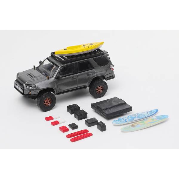 1/64 トヨタ 4Runner ワイドボディ プレランナー 左ハンドル仕様 アクセサリー付 グレー 完成品ミニカー KS051-537