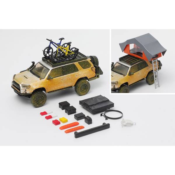 1/64 トヨタ 4Runner ワイドボディ プレランナー LHD アクセサリー付 シルバー ウエザリング 完成品ミニカー KS051-539