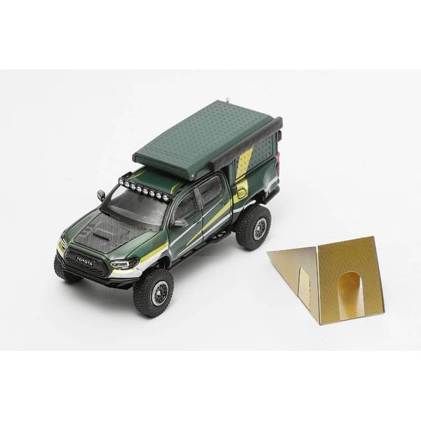 1/64 トヨタ タコマ TRD Pro 2022 キャンパーバン グリーン/アート 完成品ミニカー KS076-527